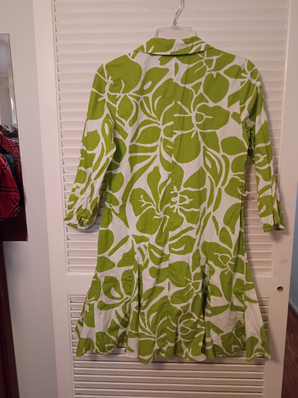 Cynthia Steffe Lime Floral Ruffle-Hem Shirt Dress - Picture 6 of 7
